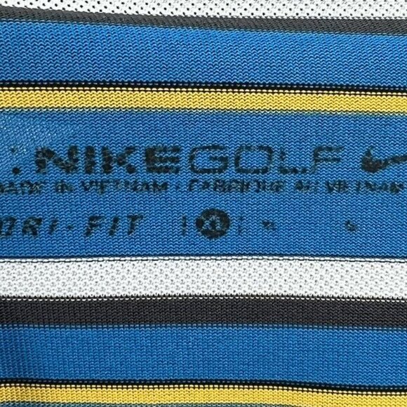 Nike Golf Dri-Fit Blue Striped Polo Shirt Men's XL Extra Large - Picture 9 of 9
